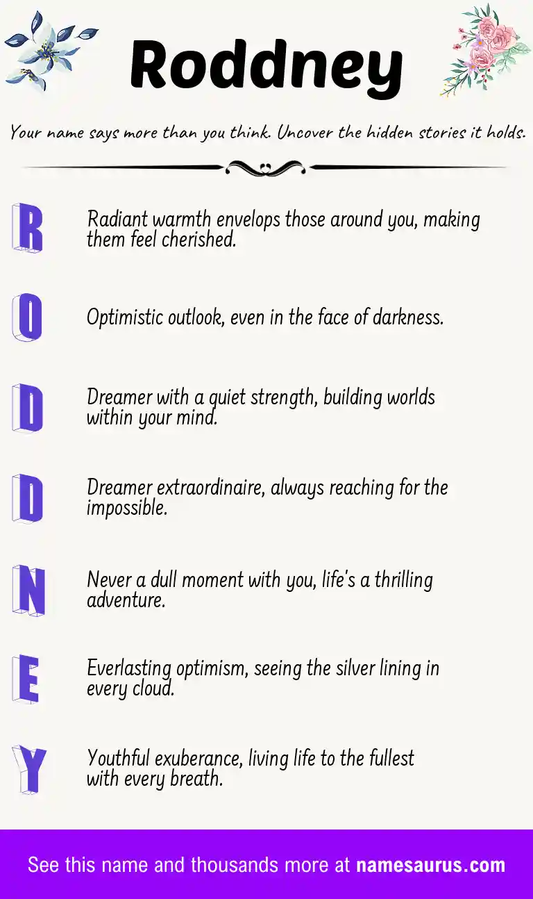 Acrostic poem about Roddney.