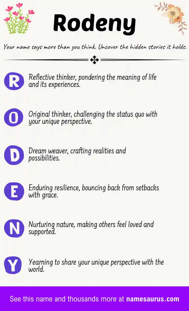 Acrostic poem about Rodeny.