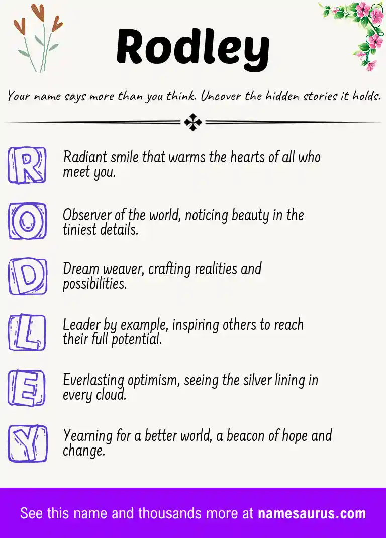 Acrostic poem about Rodley.