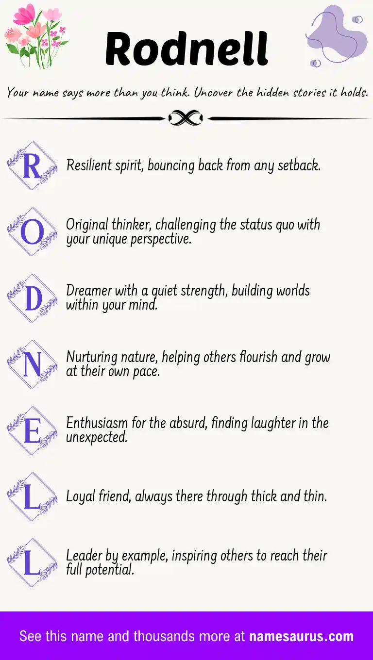 Acrostic poem about Rodnell.