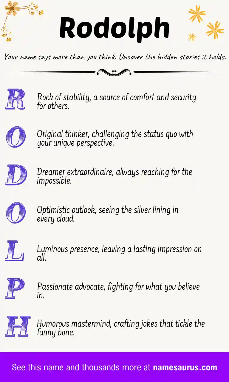 Acrostic poem about Rodolph.