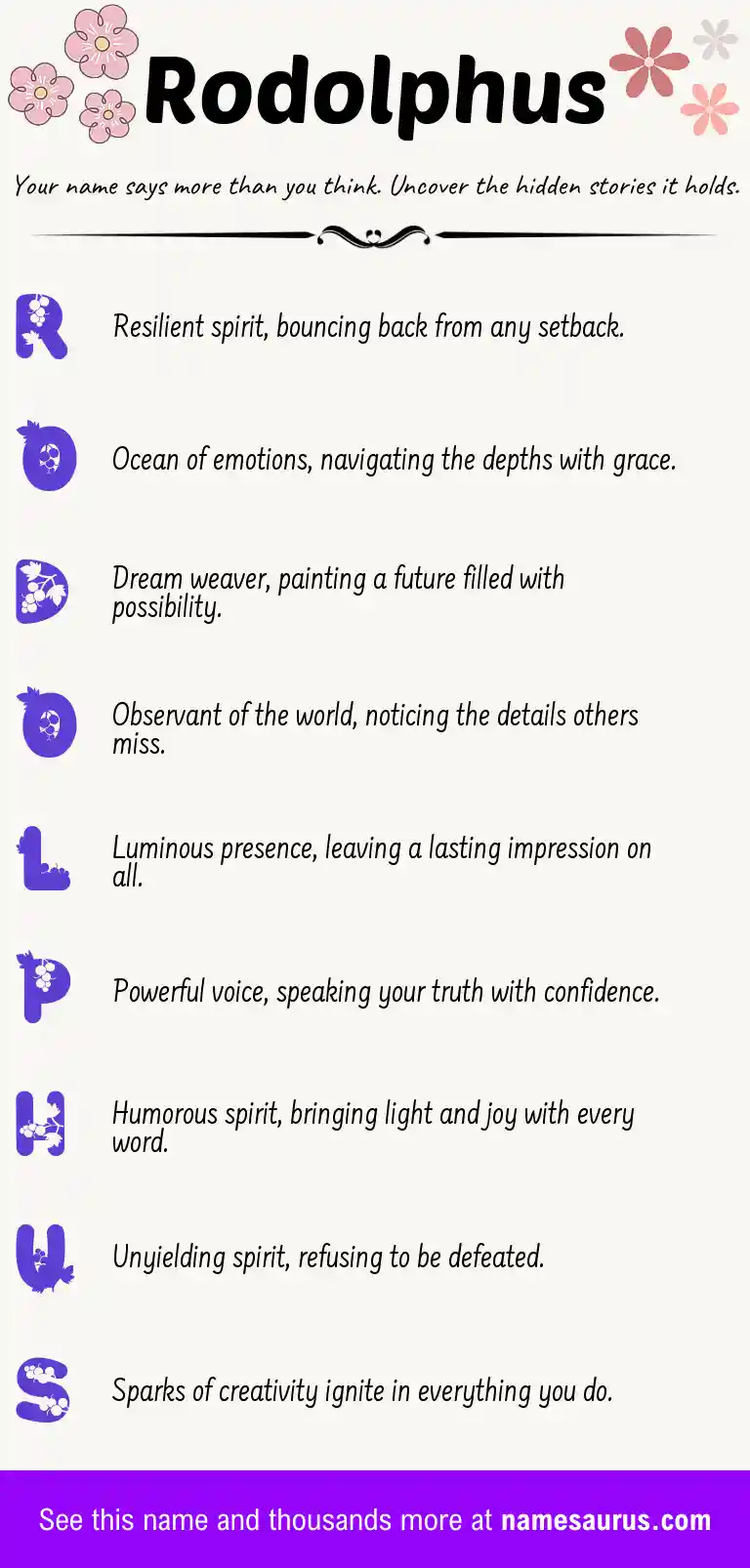 Acrostic poem about Rodolphus.