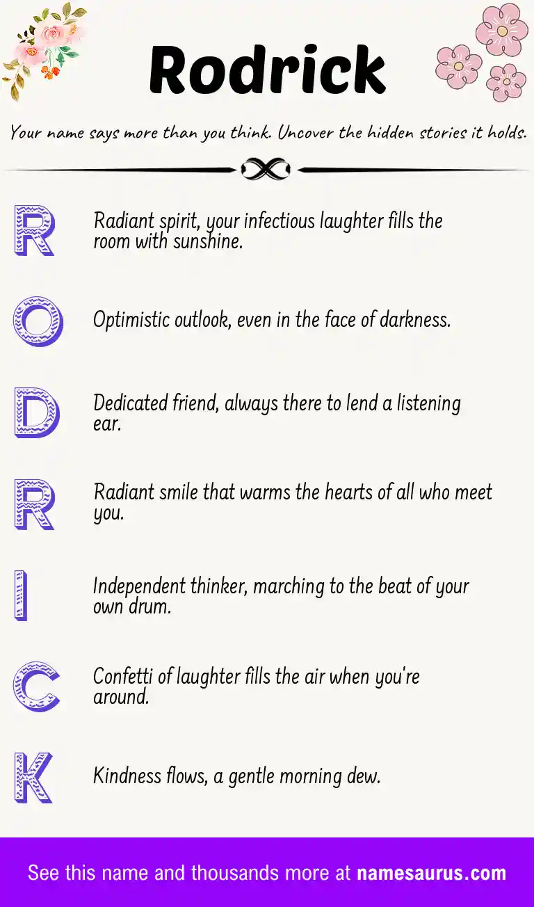 Acrostic poem about Rodrick.