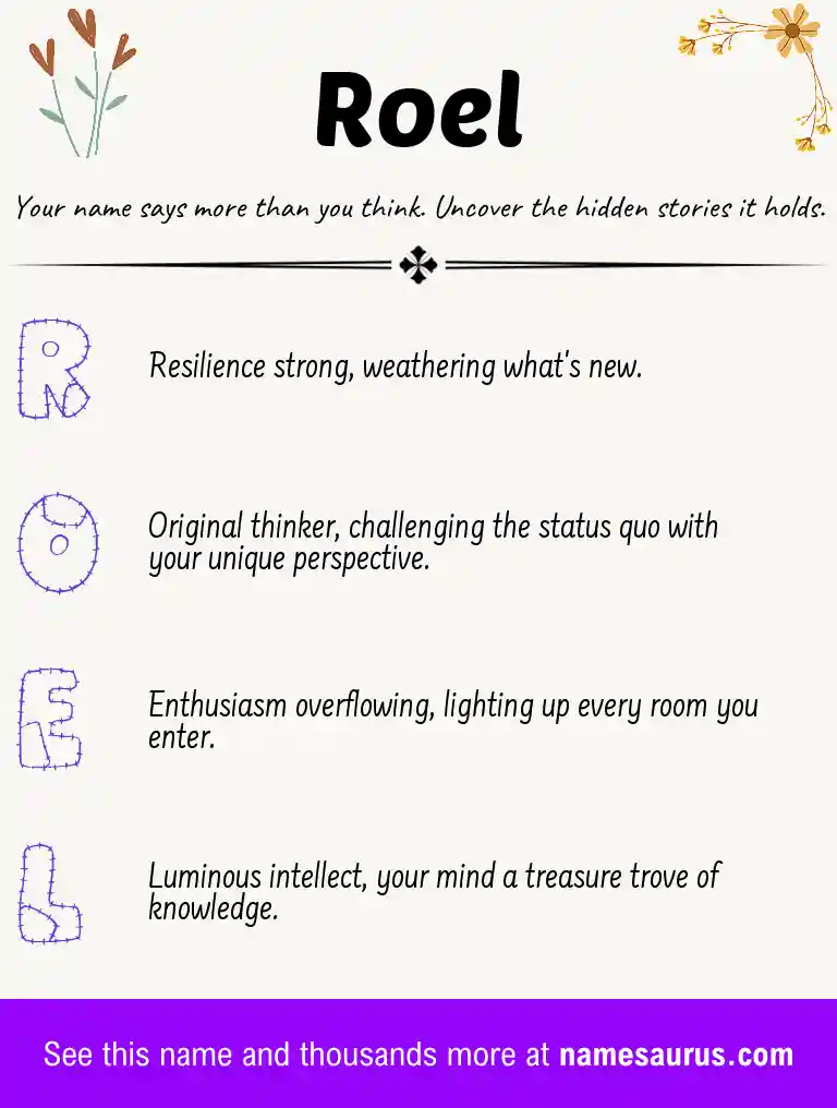 Acrostic poem about Roel.