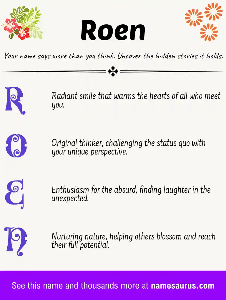 Acrostic poem about Roen.