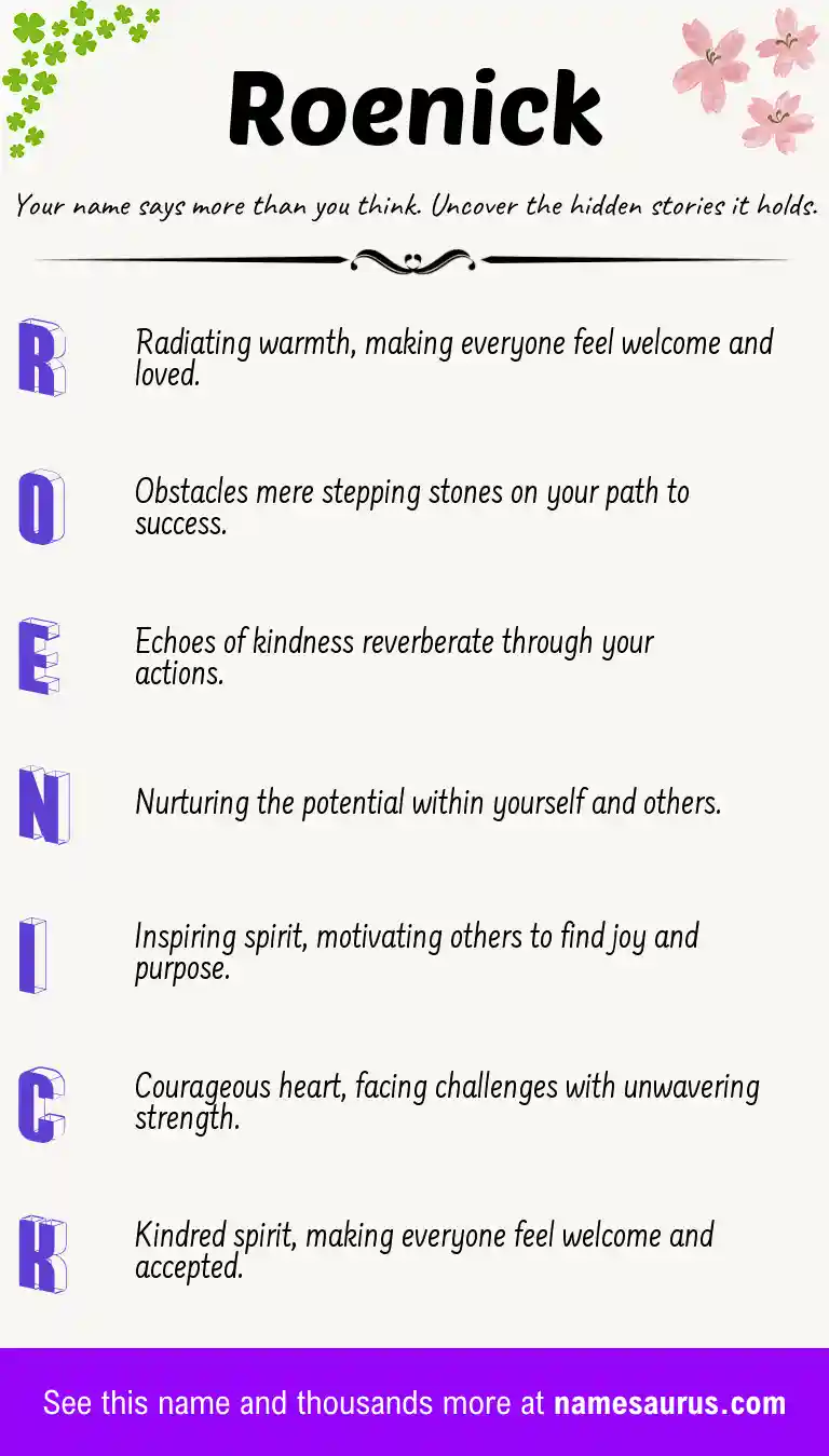 Acrostic poem about Roenick.