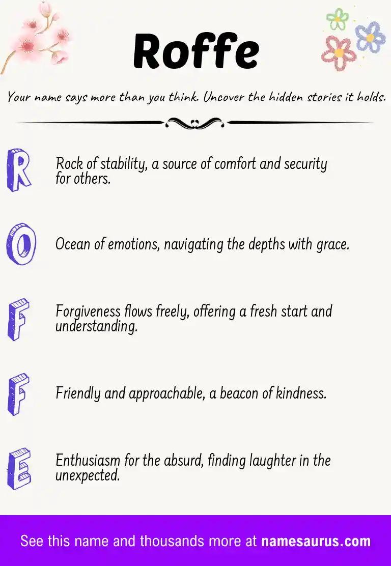 Acrostic poem about Roffe.
