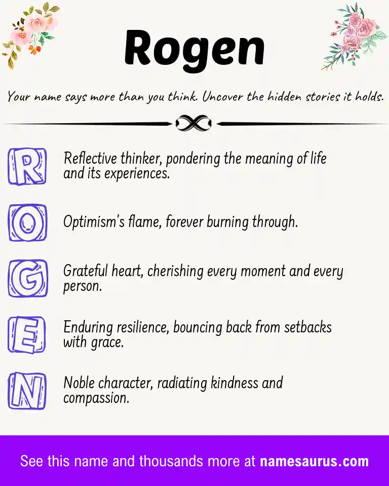 Acrostic poem about Rogen.