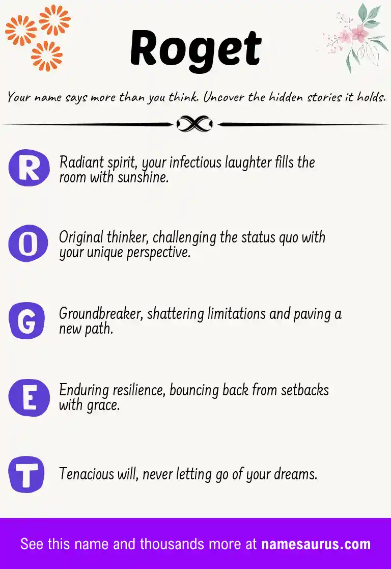 Acrostic poem about Roget.