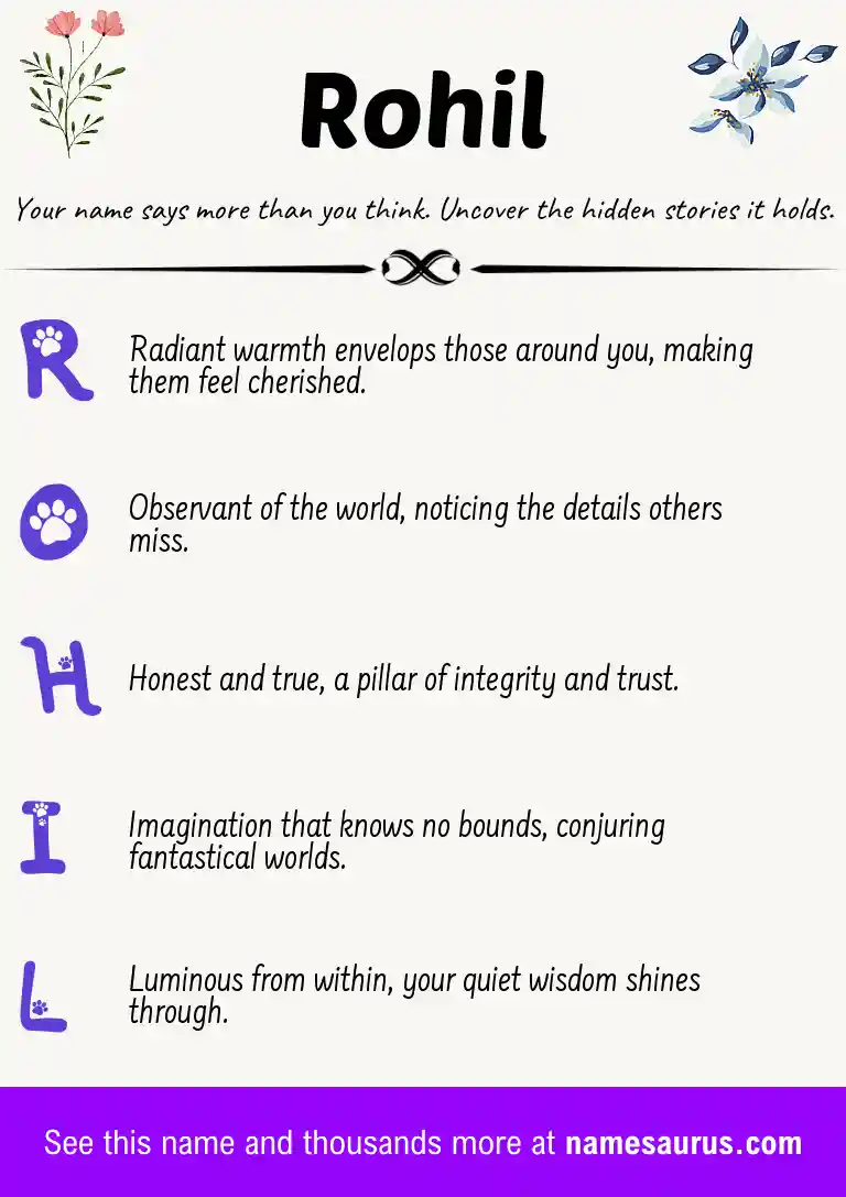 Acrostic poem about Rohil.