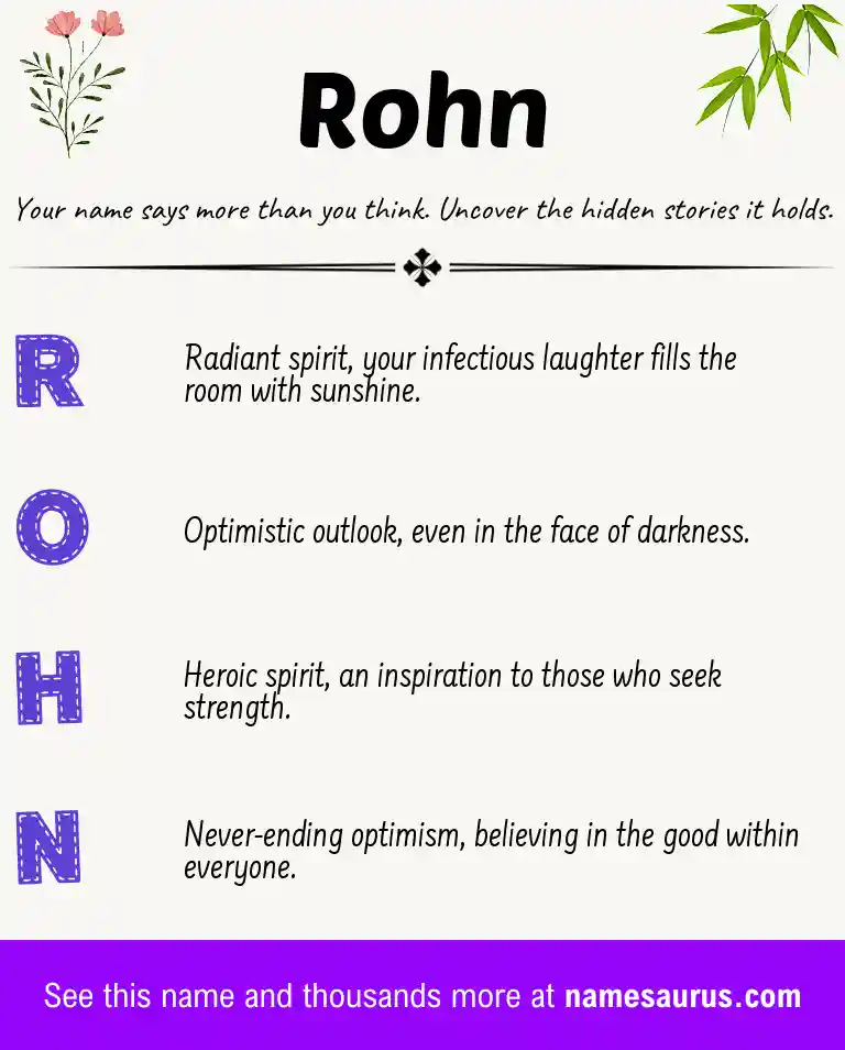 Acrostic poem about Rohn.