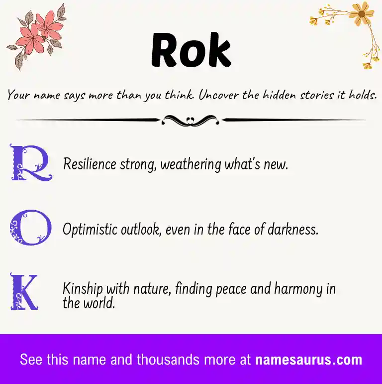 Acrostic poem about Rok.