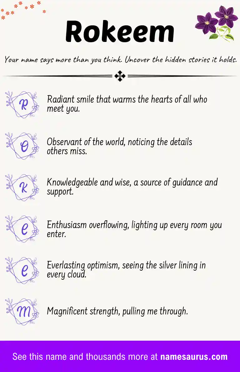 Acrostic poem about Rokeem.