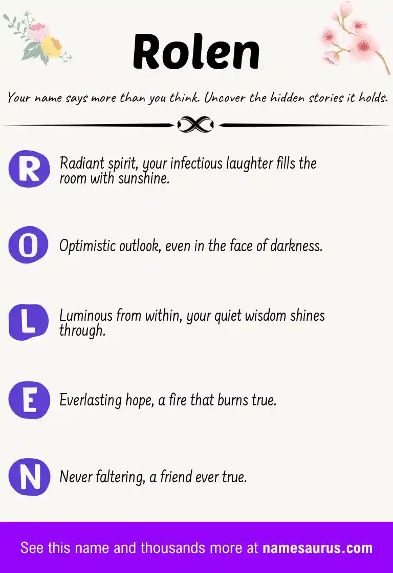Acrostic poem about Rolen.