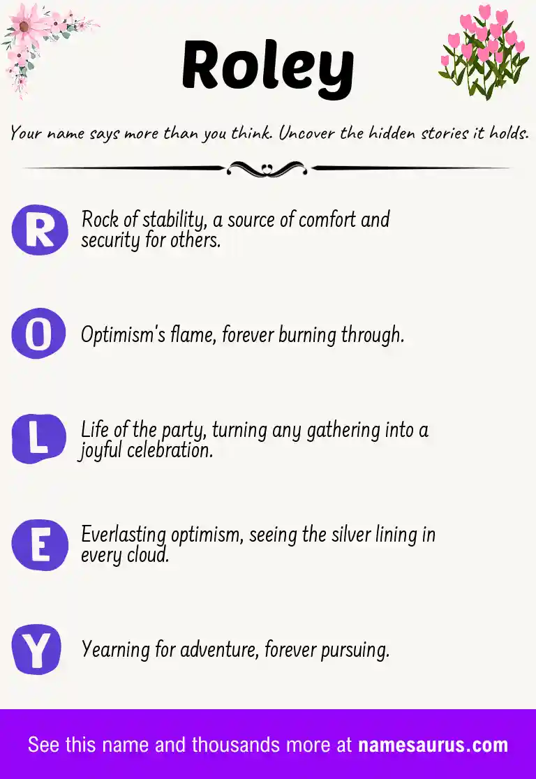 Acrostic poem about Roley.