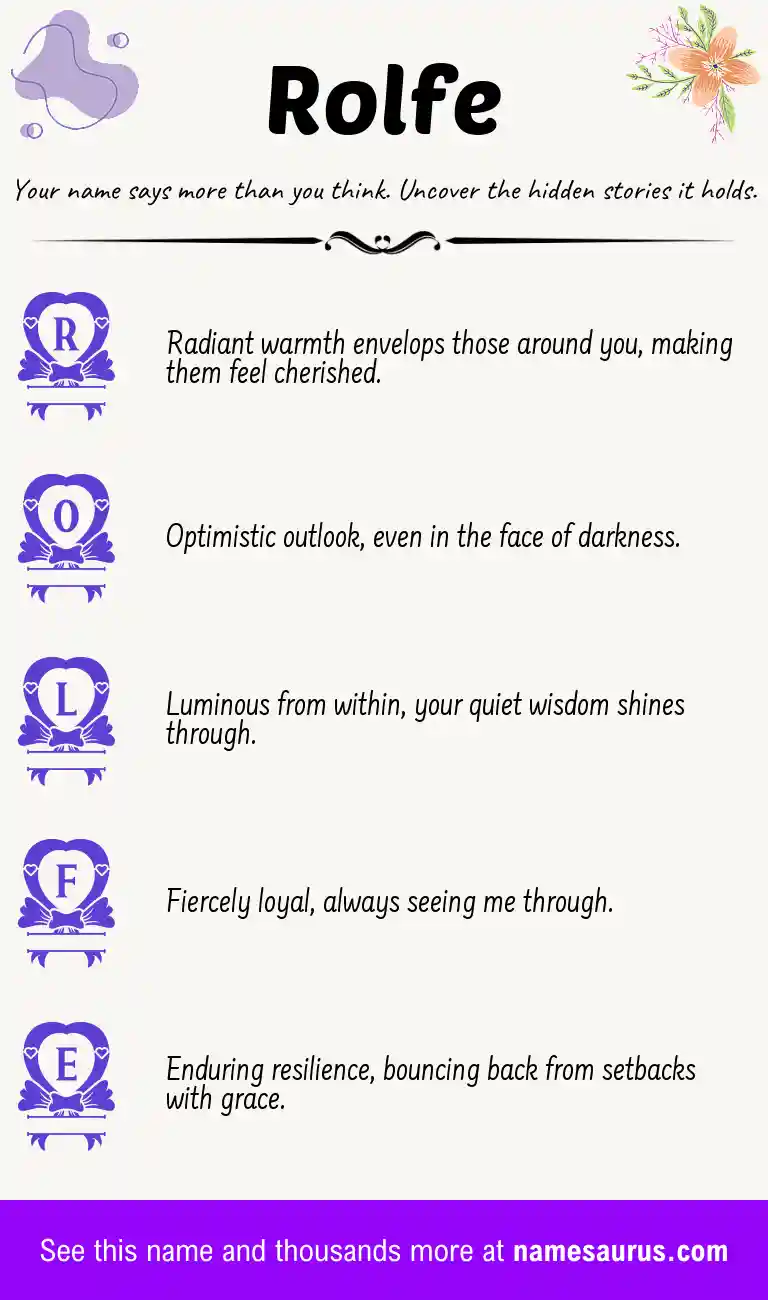 Acrostic poem about Rolfe.