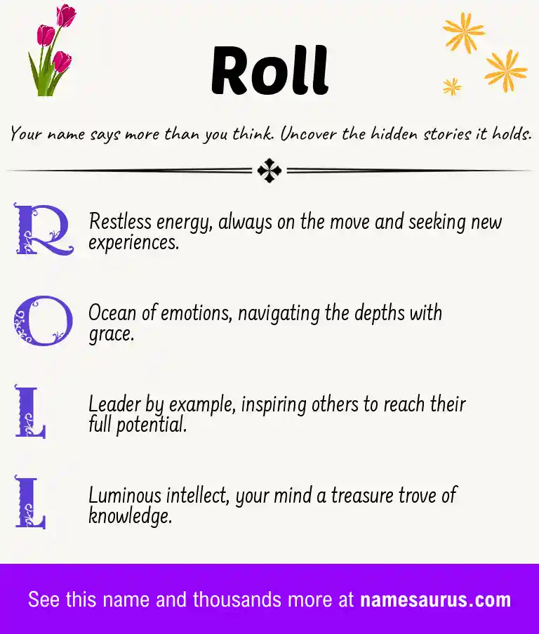 Acrostic poem about Roll.