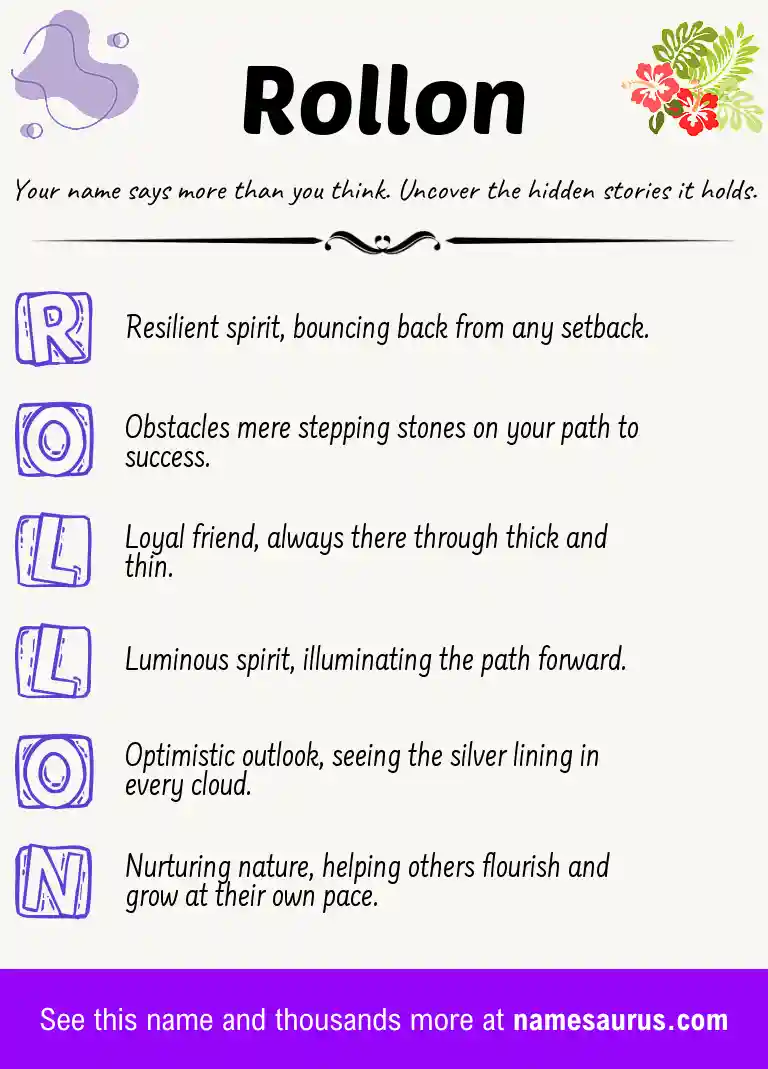 Acrostic poem about Rollon.