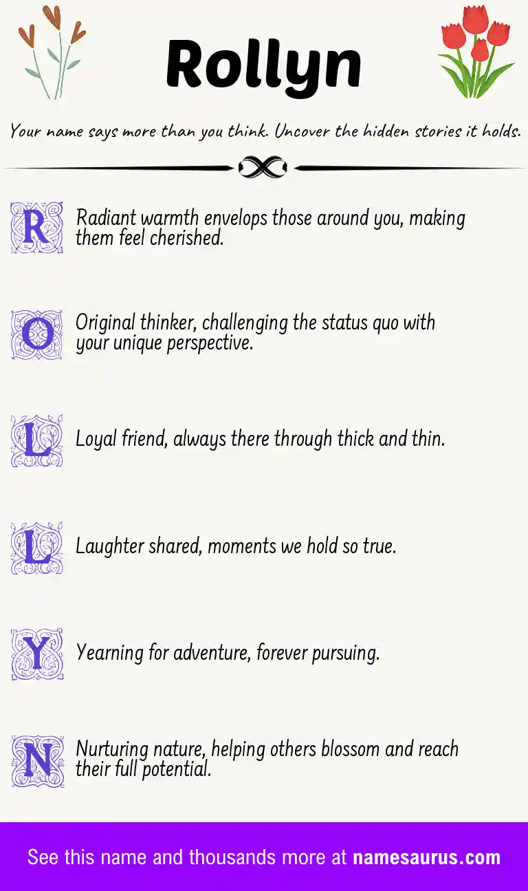 Acrostic poem about Rollyn.