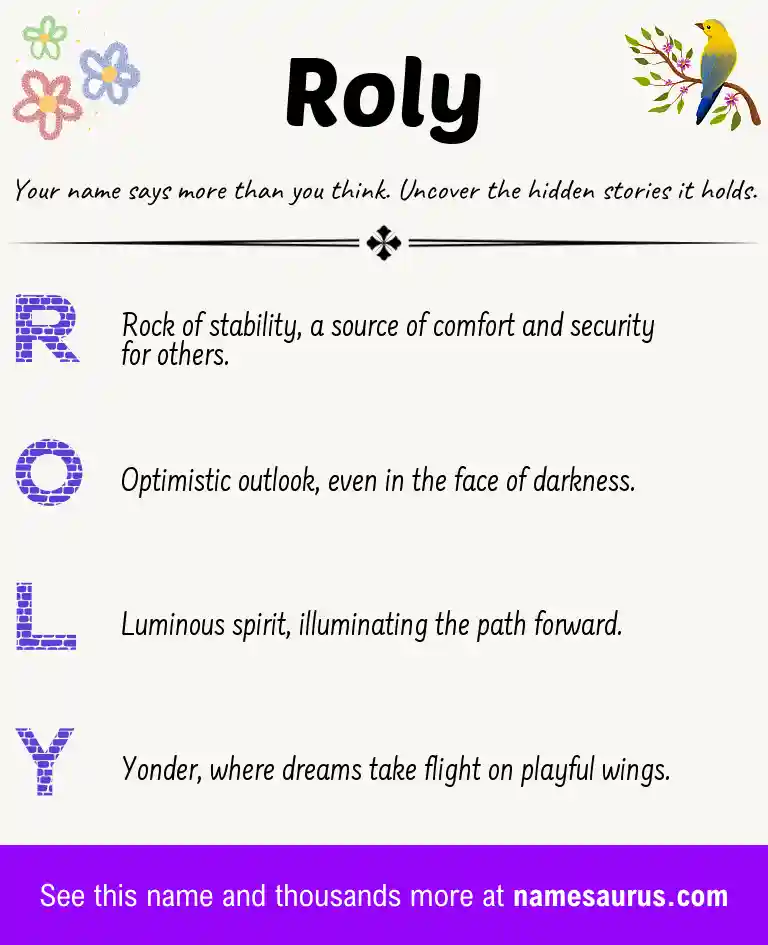 Acrostic poem about Roly.
