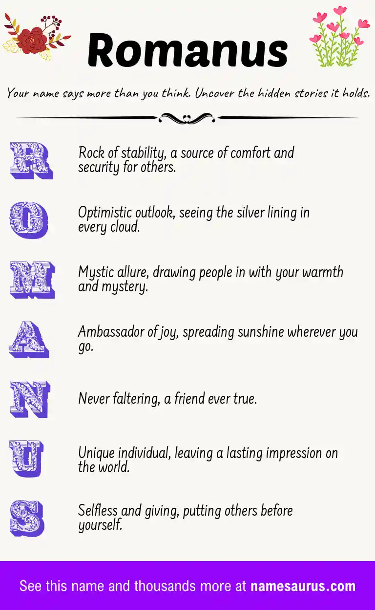 Acrostic poem about Romanus.