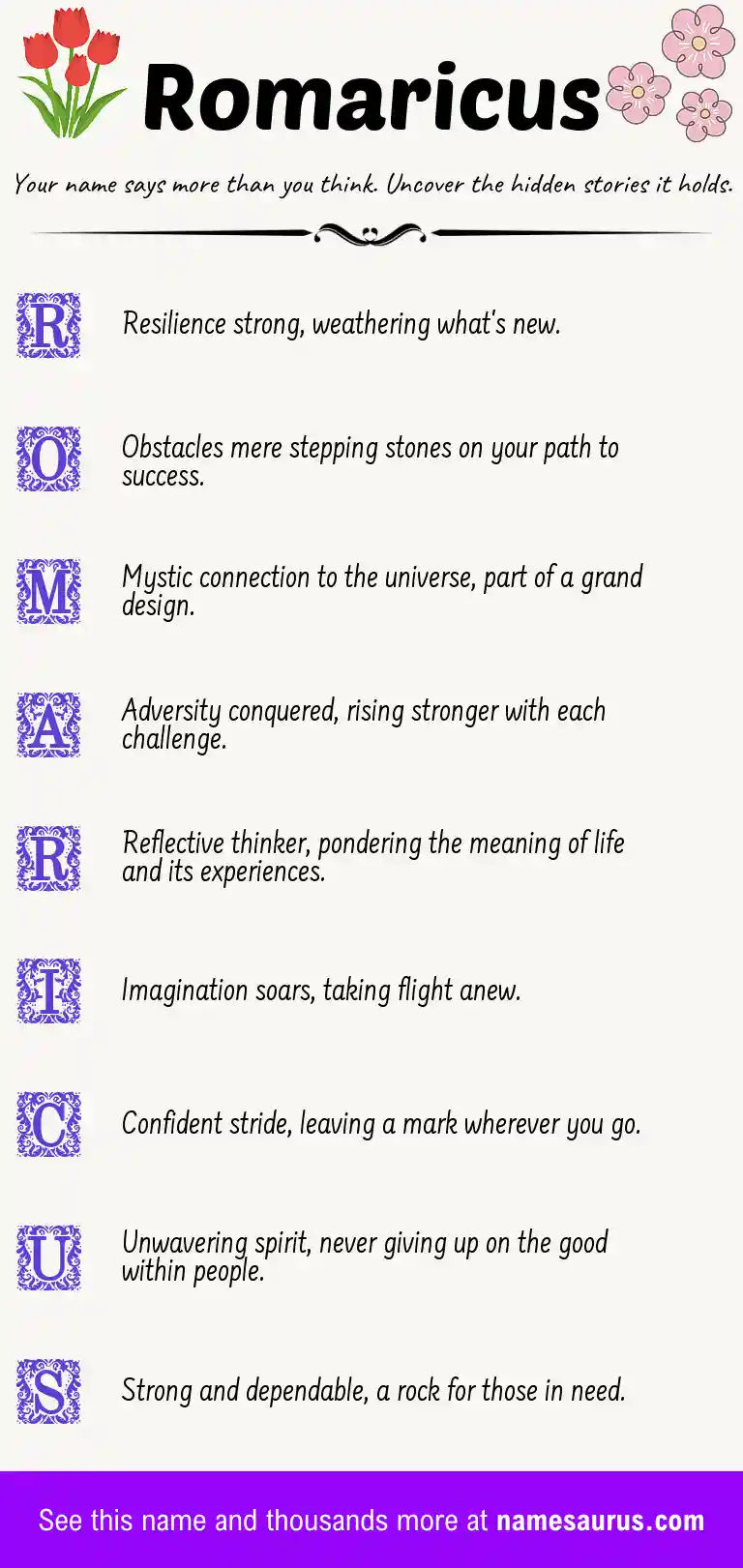 Acrostic poem about Romaricus.