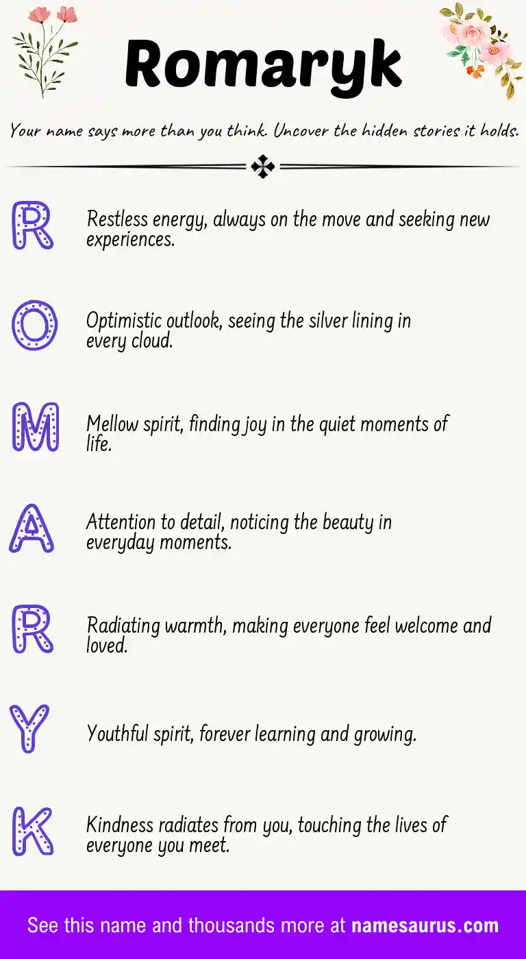 Acrostic poem about Romaryk.
