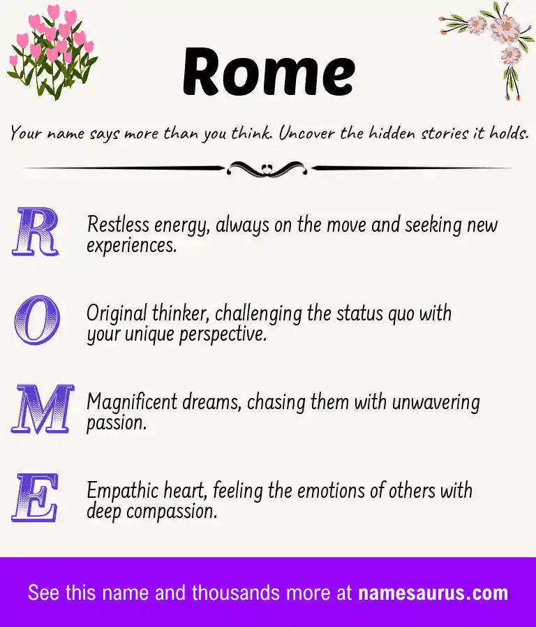 Acrostic poem about Rome.