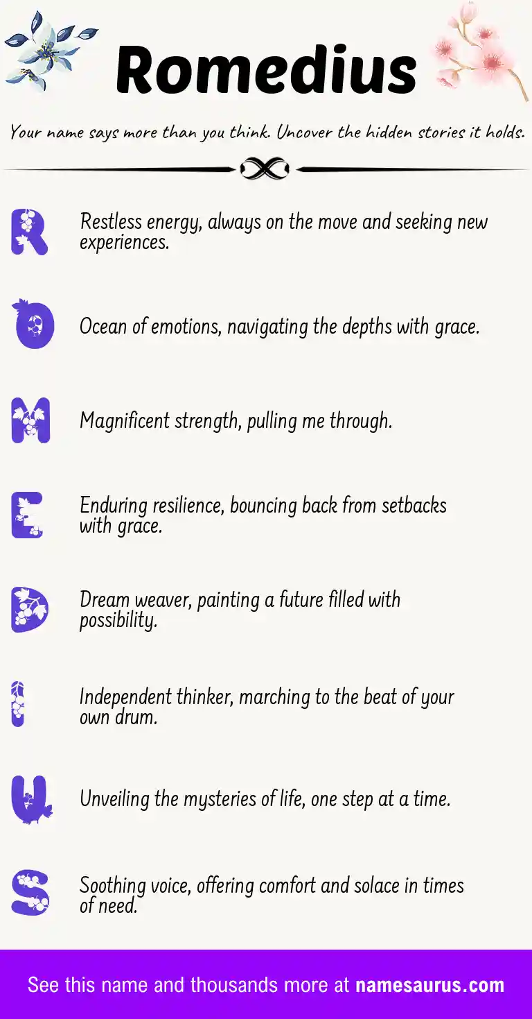 Acrostic poem about Romedius.