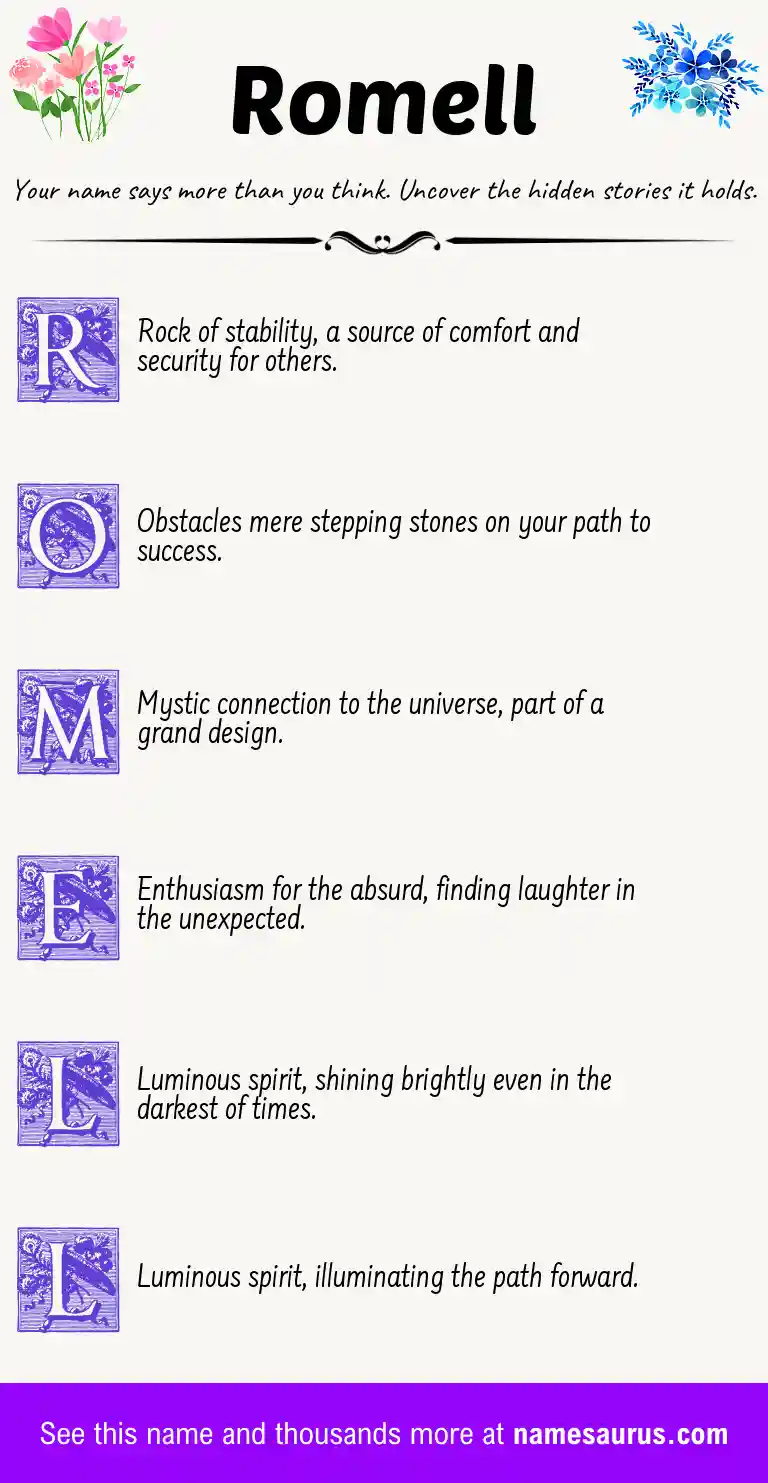 Acrostic poem about Romell.
