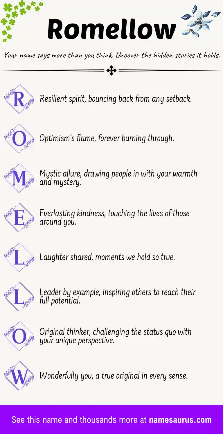 Acrostic poem about Romellow.
