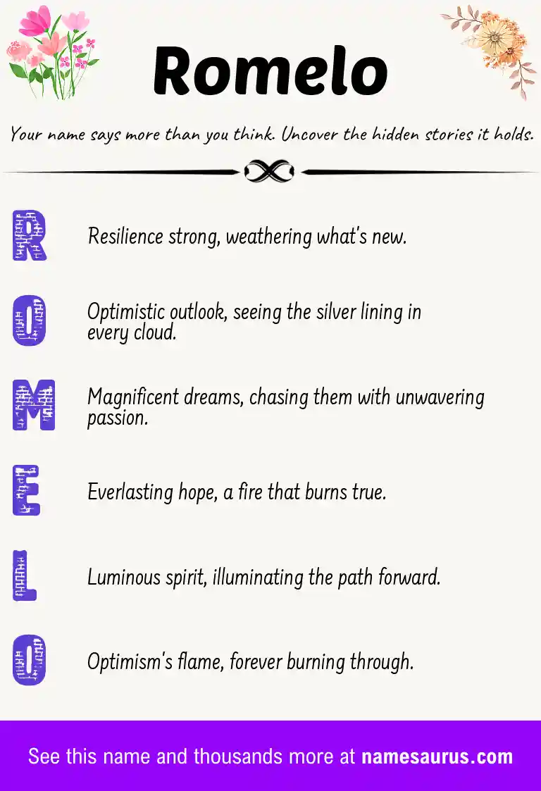 Acrostic poem about Romelo.