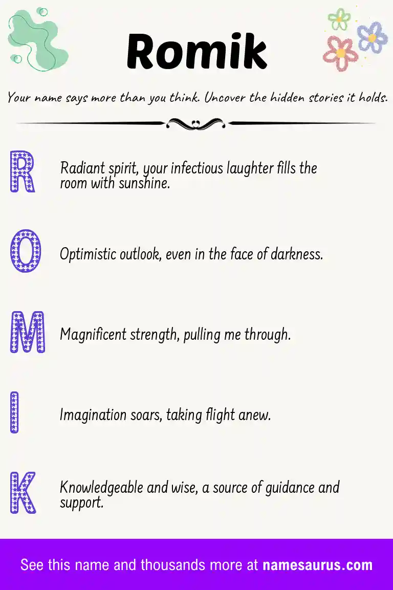 Acrostic poem about Romik.