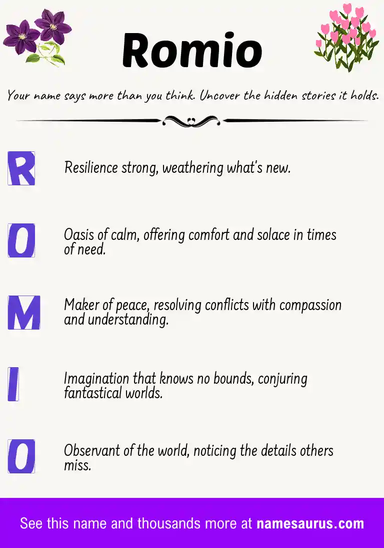 Acrostic poem about Romio.