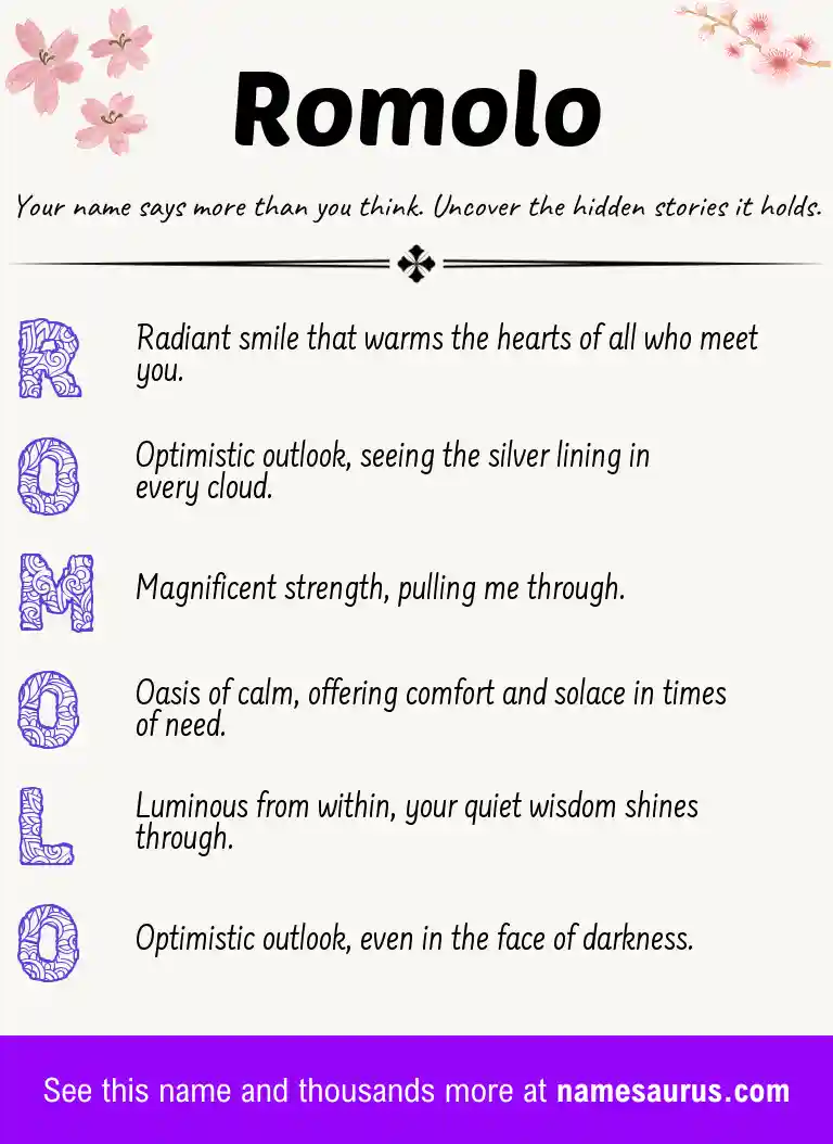 Acrostic poem about Romolo.