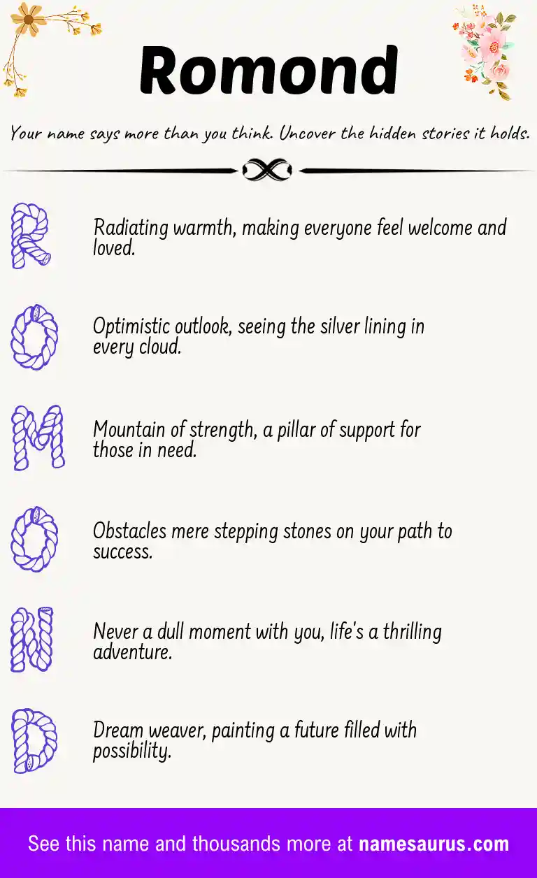 Acrostic poem about Romond.