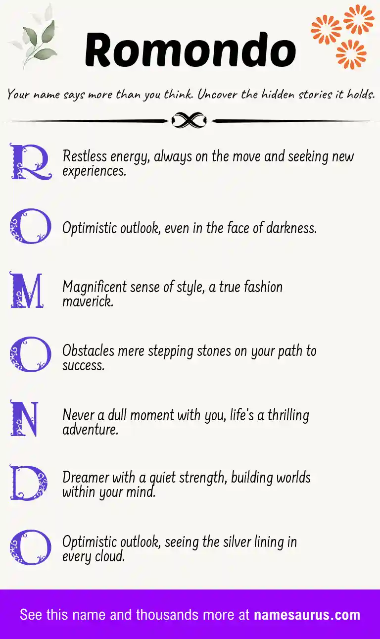Acrostic poem about Romondo.