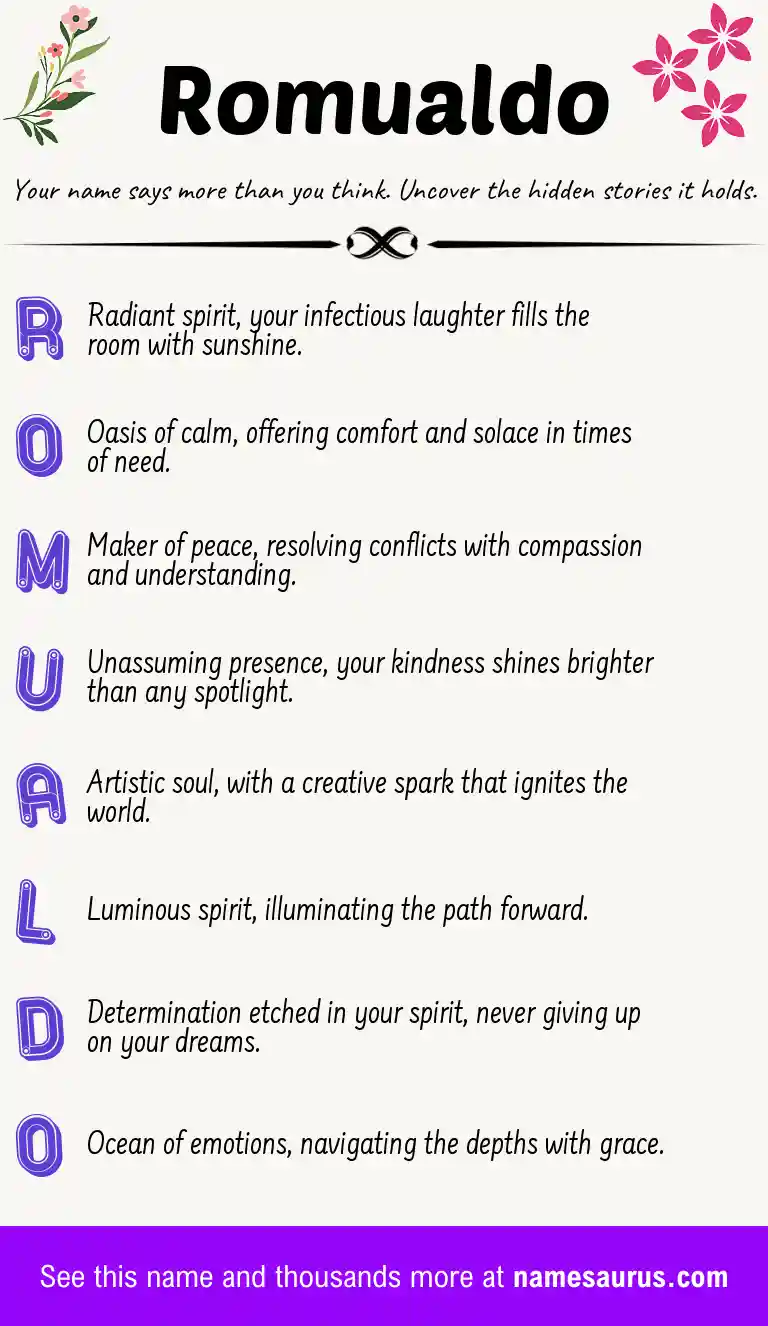 Acrostic poem about Romualdo.