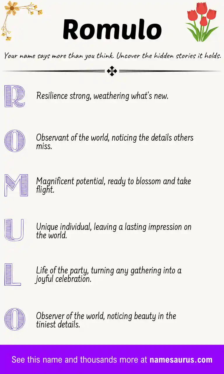 Acrostic poem about Romulo.