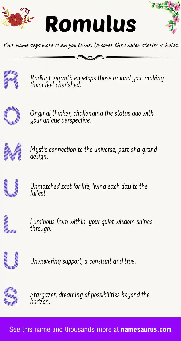Acrostic poem about Romulus.