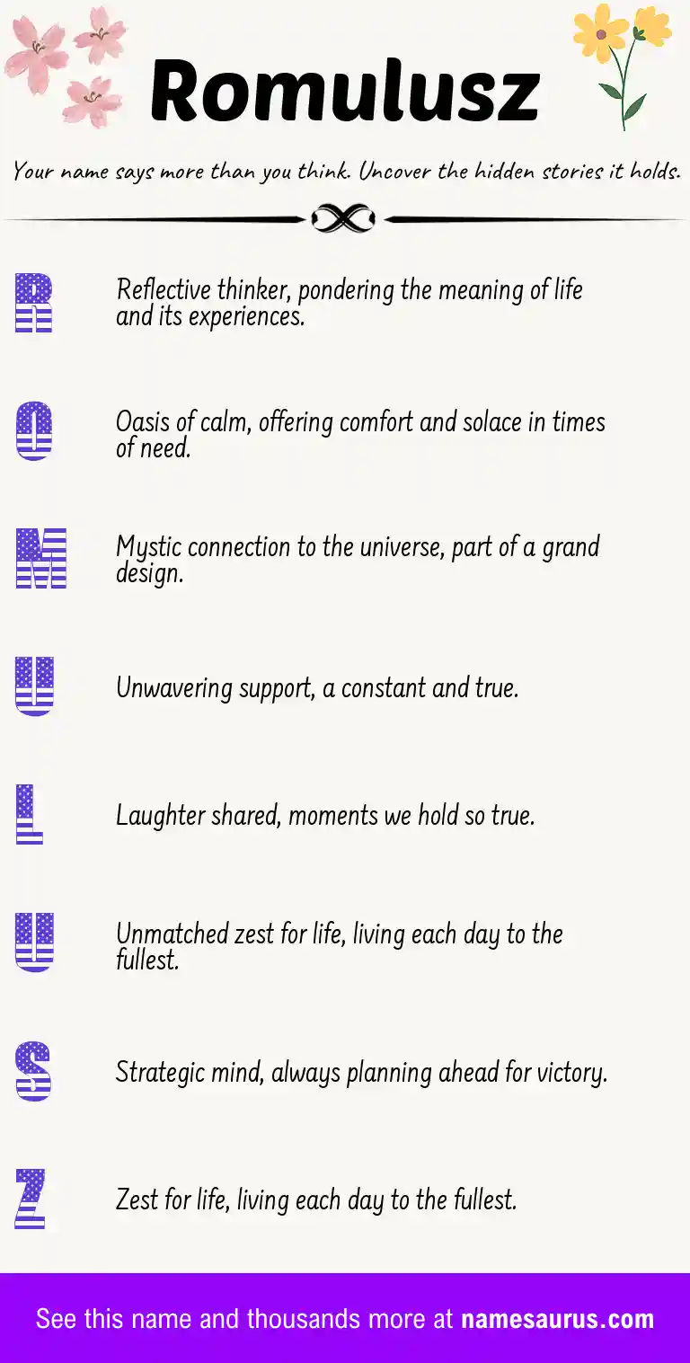 Acrostic poem about Romulusz.