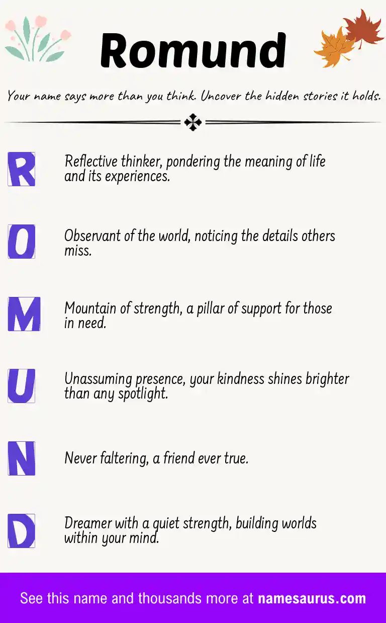 Acrostic poem about Romund.