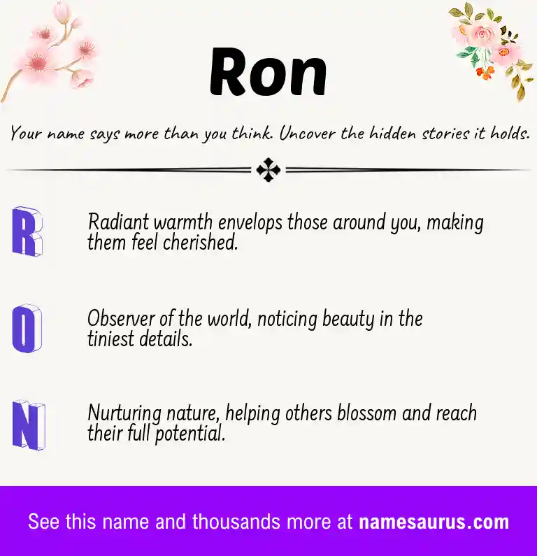Acrostic poem about Ron.