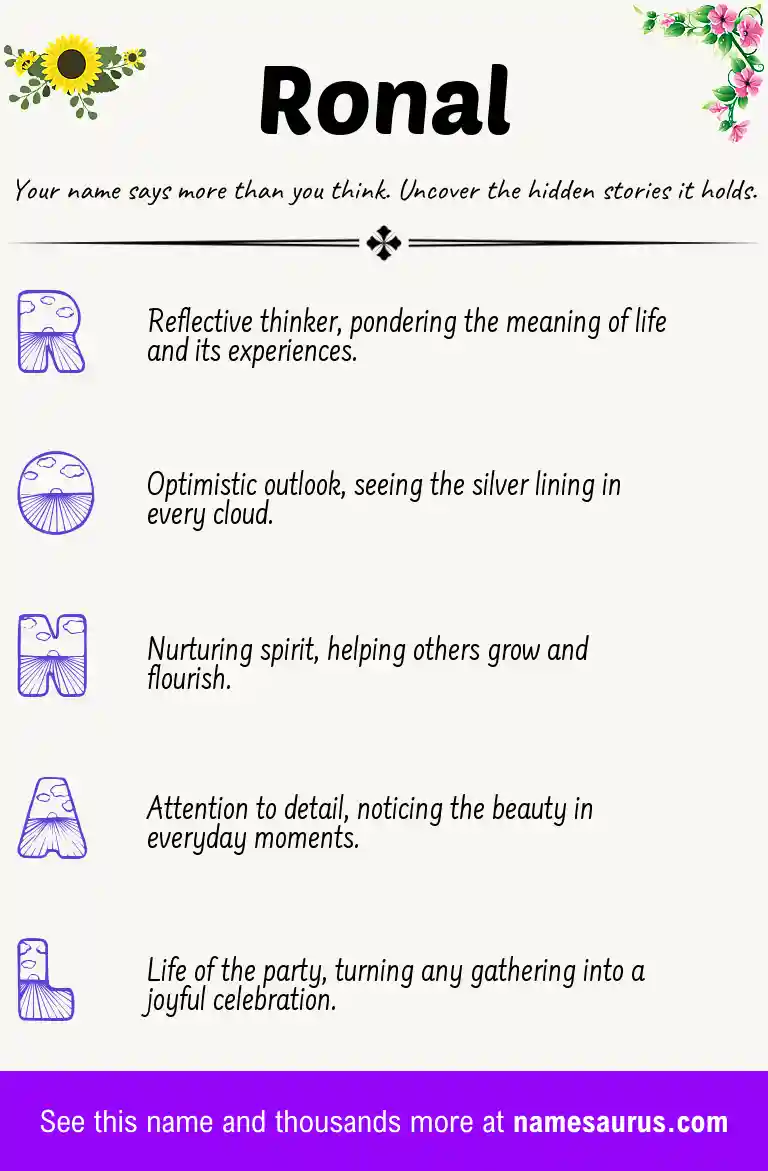 Acrostic poem about Ronal.