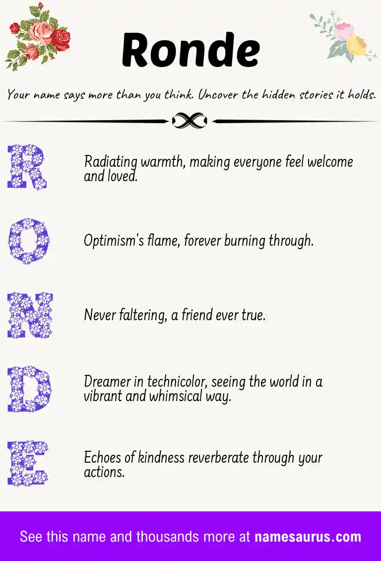 Acrostic poem about Ronde.