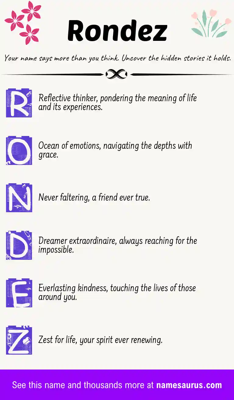 Acrostic poem about Rondez.