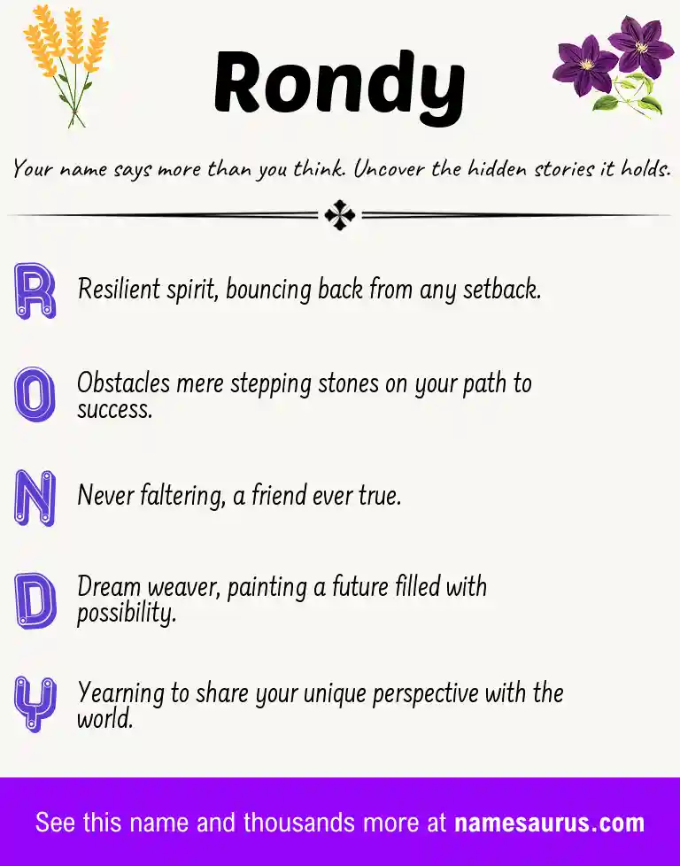 Acrostic poem about Rondy.