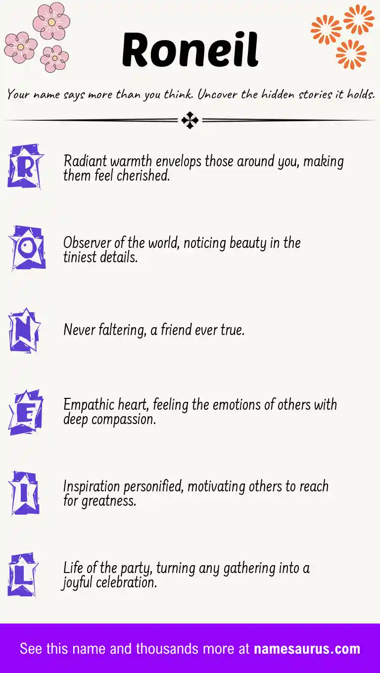 Acrostic poem about Roneil.