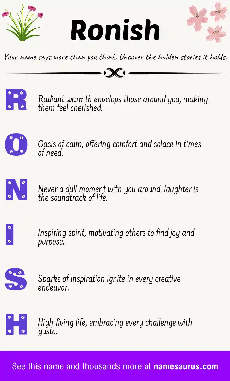 Acrostic poem about Ronish.