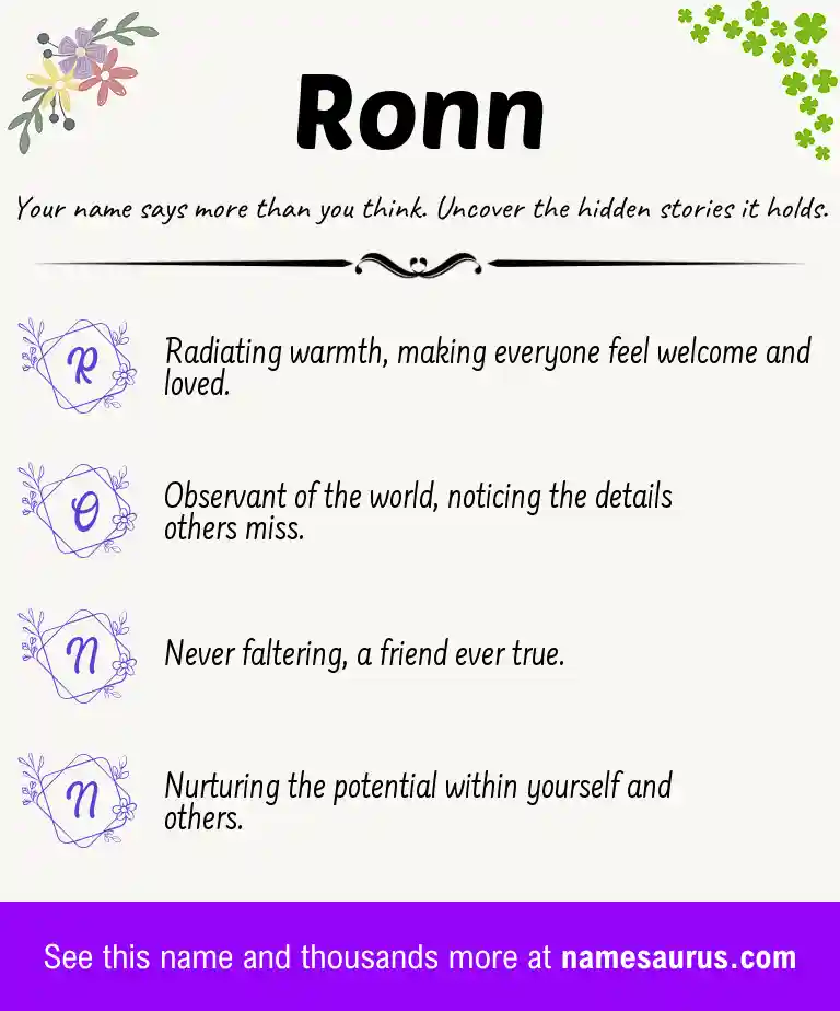 Acrostic poem about Ronn.